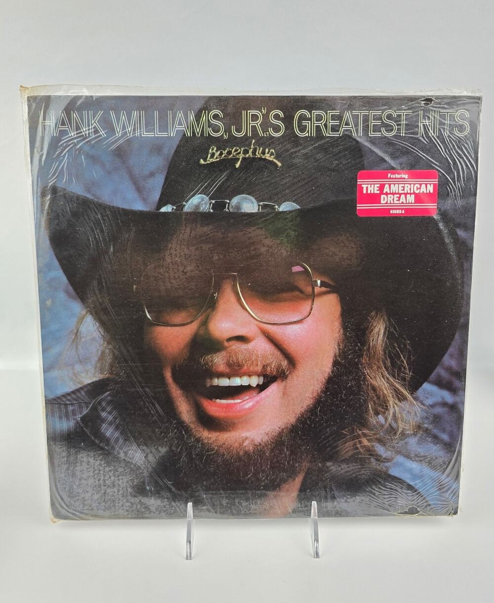 New Sealed 1982 Hank Williams Jr Greatest Hits Vinyl Record Hype Sticker